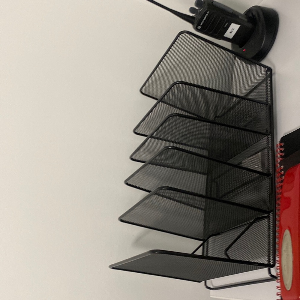 Black mesh metal 5 file holder